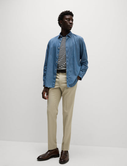 Regular Fit Uzun Kollu Denim Gömlek?