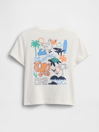 Beyaz Mix & Match Grafik Baskılı T-shirt