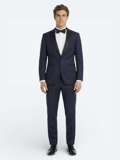 Saks Düz Slim Fit Kelebek Yaka Dokuma Smokin Takım Elbise