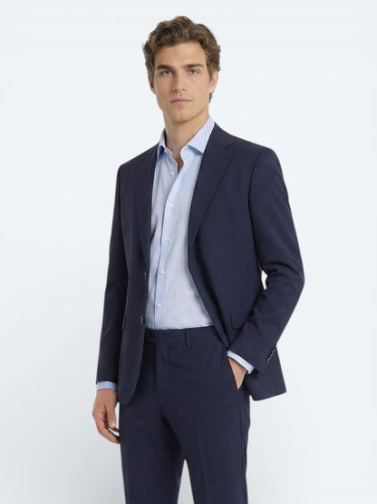 Saks Düz Modern Fit Yün Karışımlı Takım Elbise