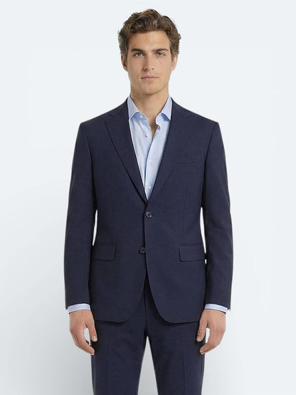 Saks Düz Modern Fit Yün Karışımlı Takım Elbise
