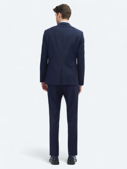Saks Düz Slim Fit Yün Karışımlı Takım Elbise