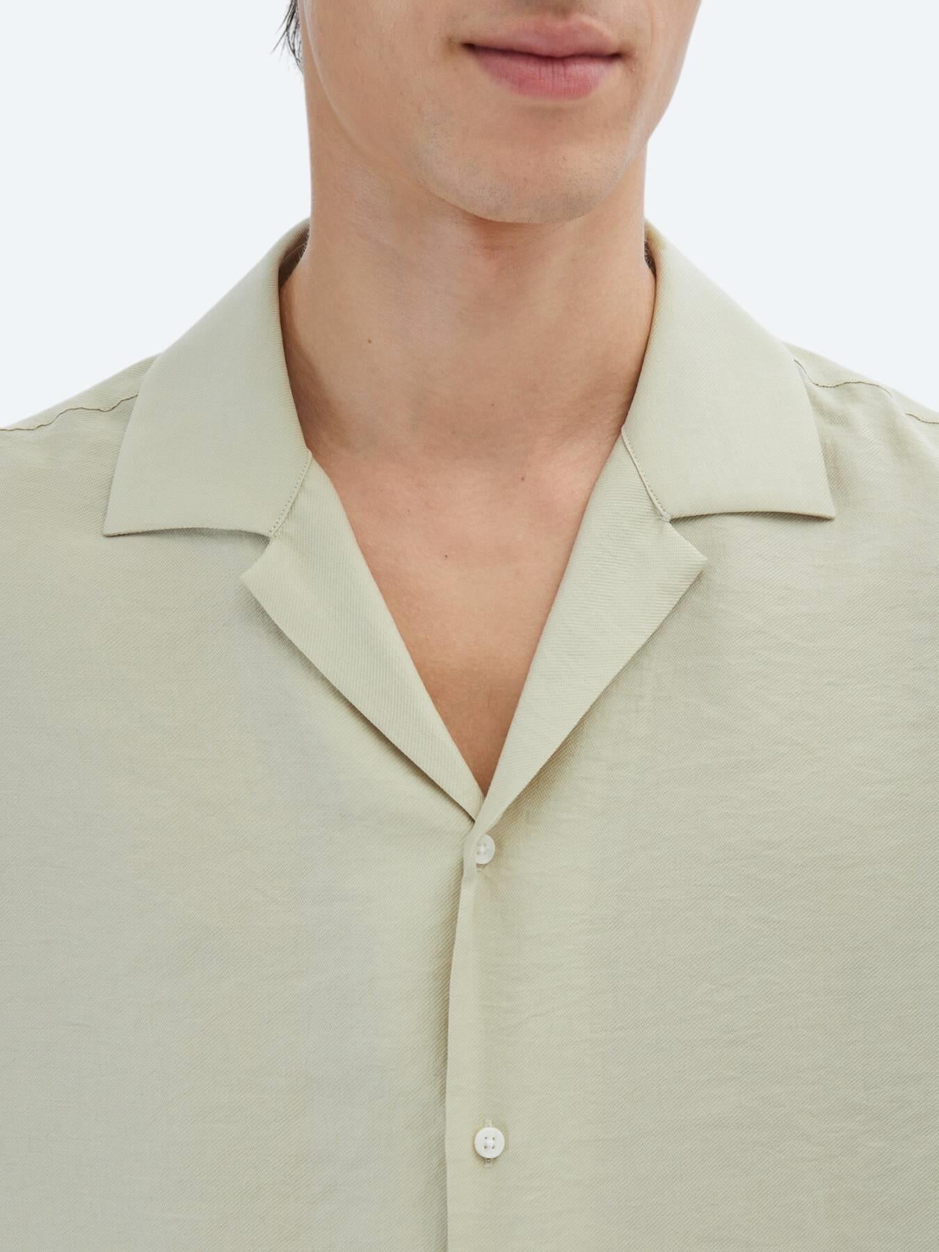 Limon Küfü Düz Oversize Fit Kısa Dokuma Casual Gömlek