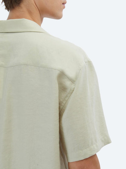 Limon Küfü Düz Oversize Fit Kısa Dokuma Casual Gömlek