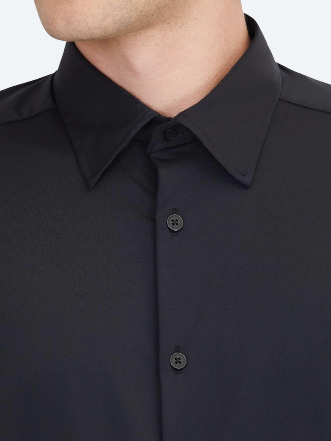 Siyah Regular Fit Uzun Casual Gömlek
