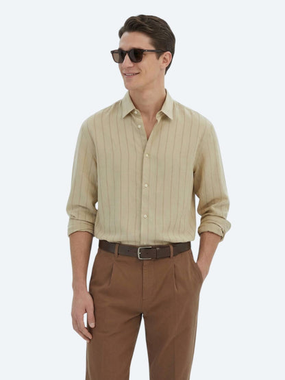 Limon Küfü Oversize Fit Uzun Dokuma Casual Gömlek
