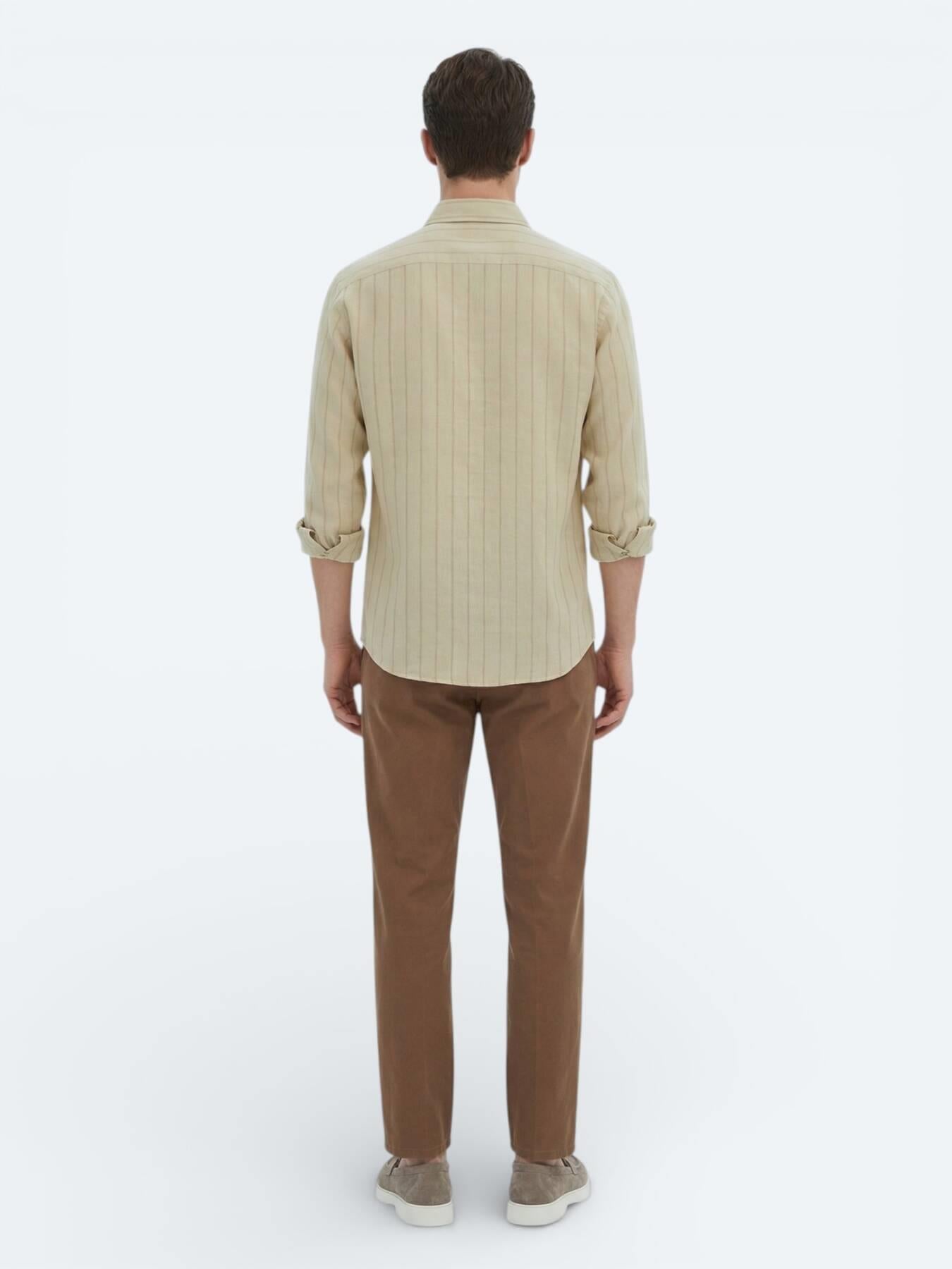 Limon Küfü Oversize Fit Uzun Dokuma Casual Gömlek