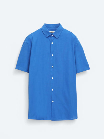 Saks Oversize Fit Kısa Dokuma Casual %100 Pamuk Gömlek