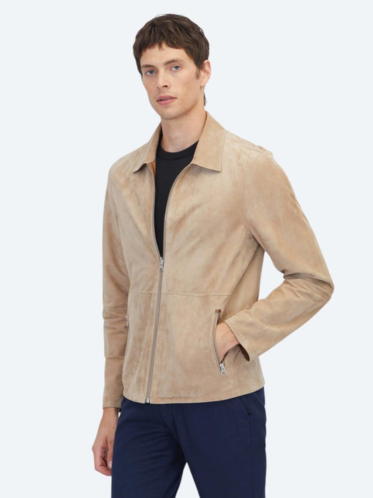 Vizon Regular Fit Gömlek Yaka Smart Casual Çift Taraflı Deri Mont