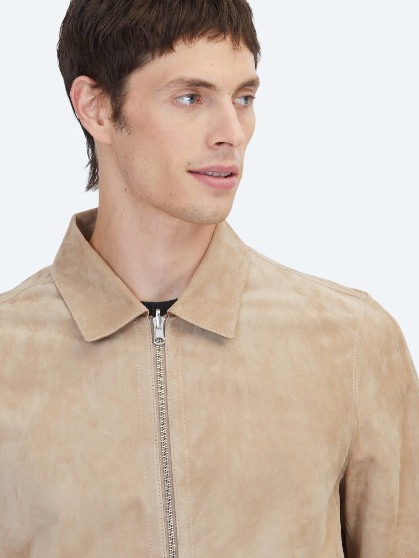 Vizon Regular Fit Gömlek Yaka Smart Casual Çift Taraflı Deri Mont