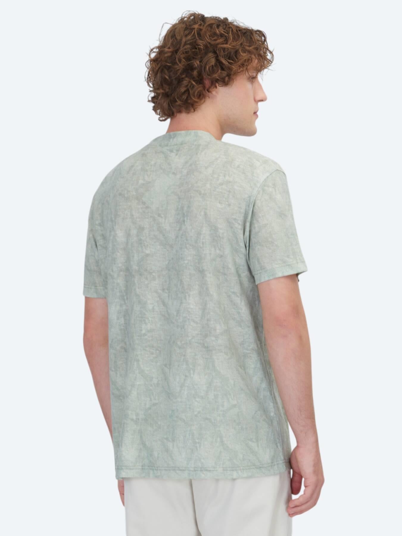 Yeşil Baskılı Pamuk Karışımlı T-shirt