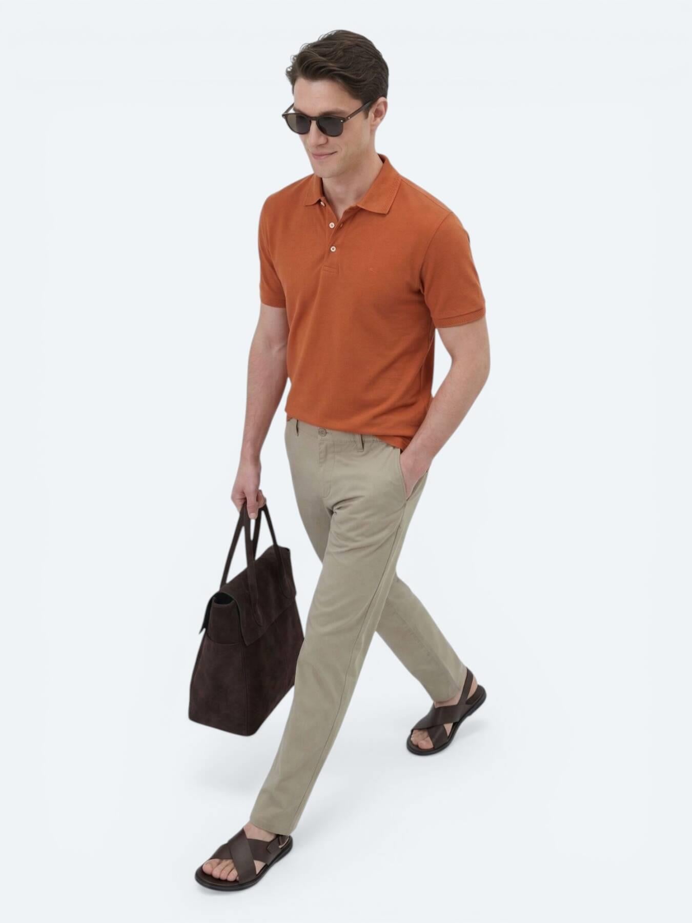 Vizon Dokuma Jogging Fit Casual Pamuk Karışımlı Pantolon