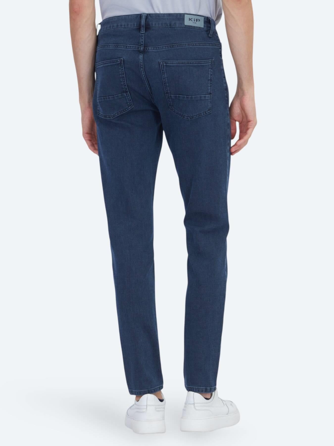 Lacivert Slim Fit Denim Pamuk Karışımlı Pantolon