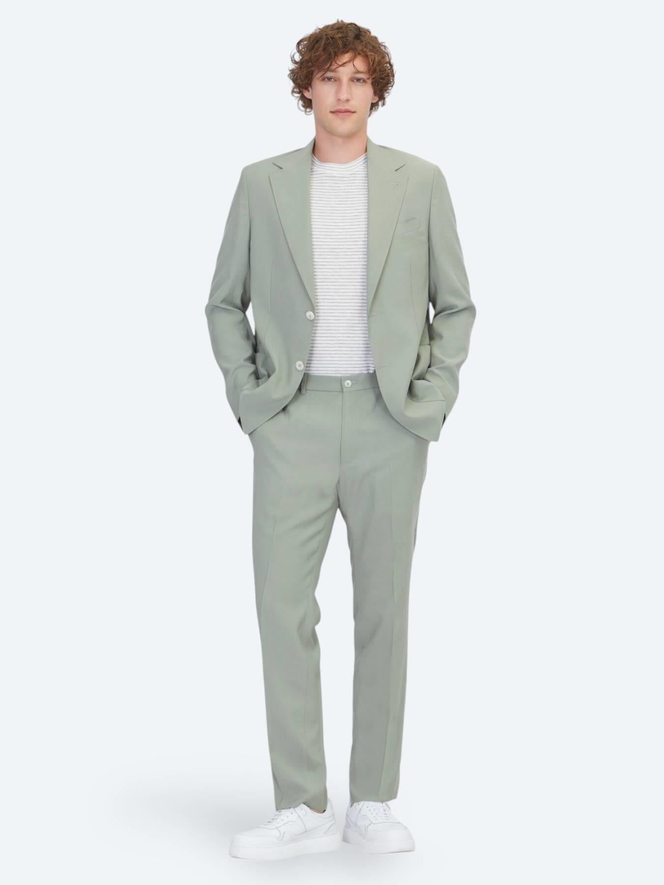 Haki Modern Fit Takım Elbise