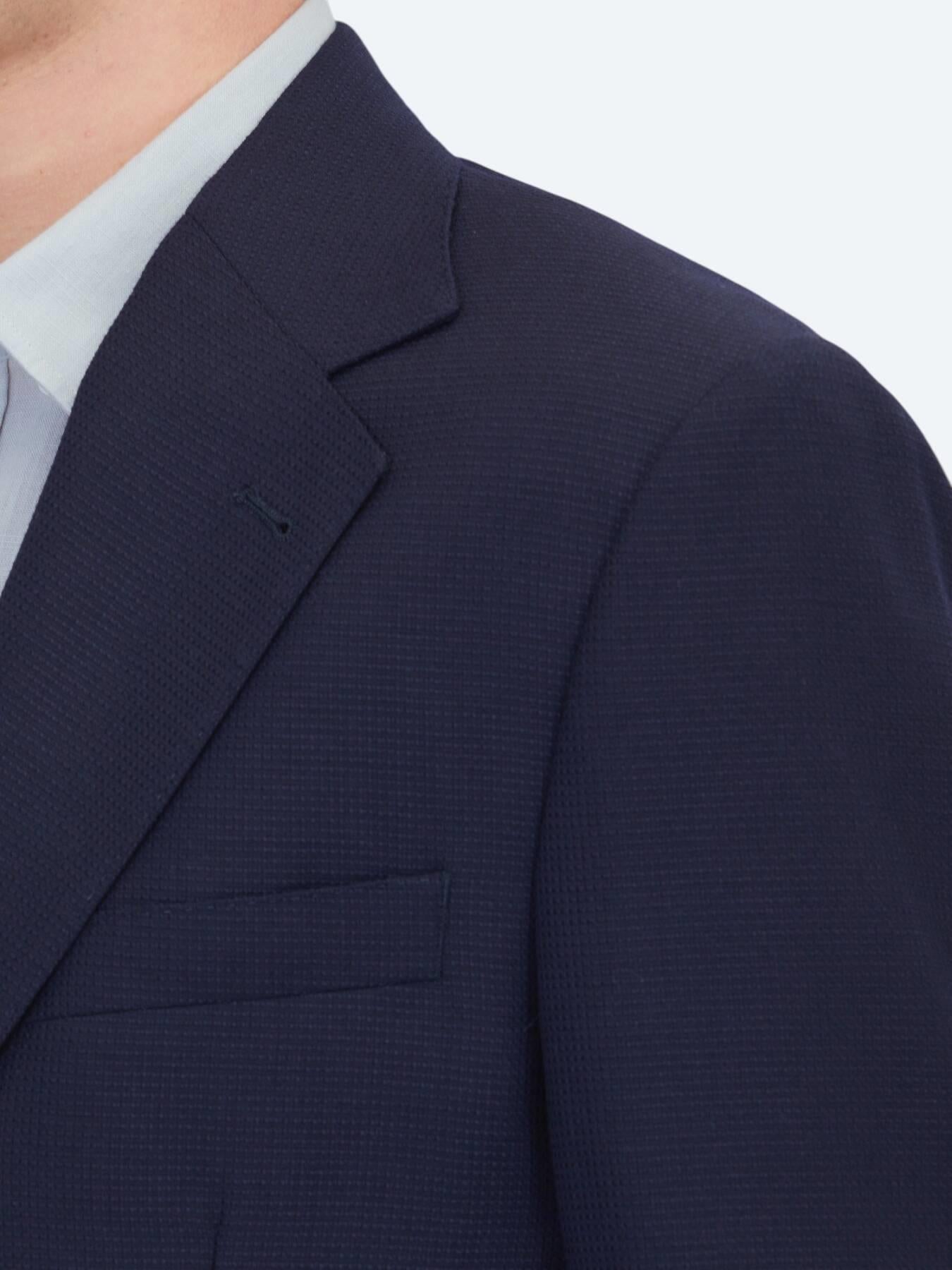 Lacivert Mikro Modern Fit %100 Yün Ceket