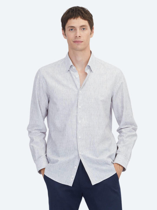 Açık Lacivert Düz Regular Fit Uzun Dokuma Casual Pamuk Karışımlı Gömlek