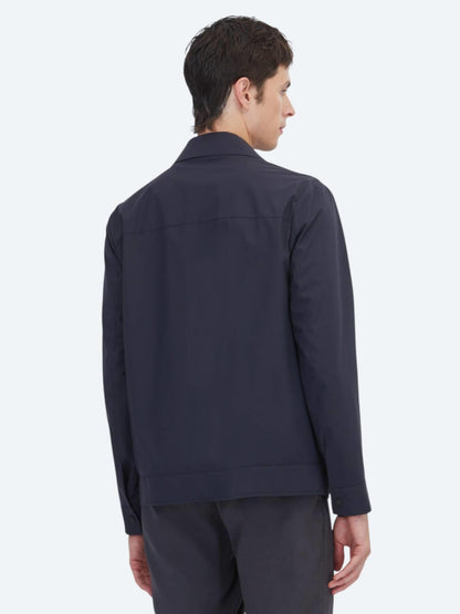 Lacivert Regular Fit Gömlek Yaka Casual Dokuma Mont