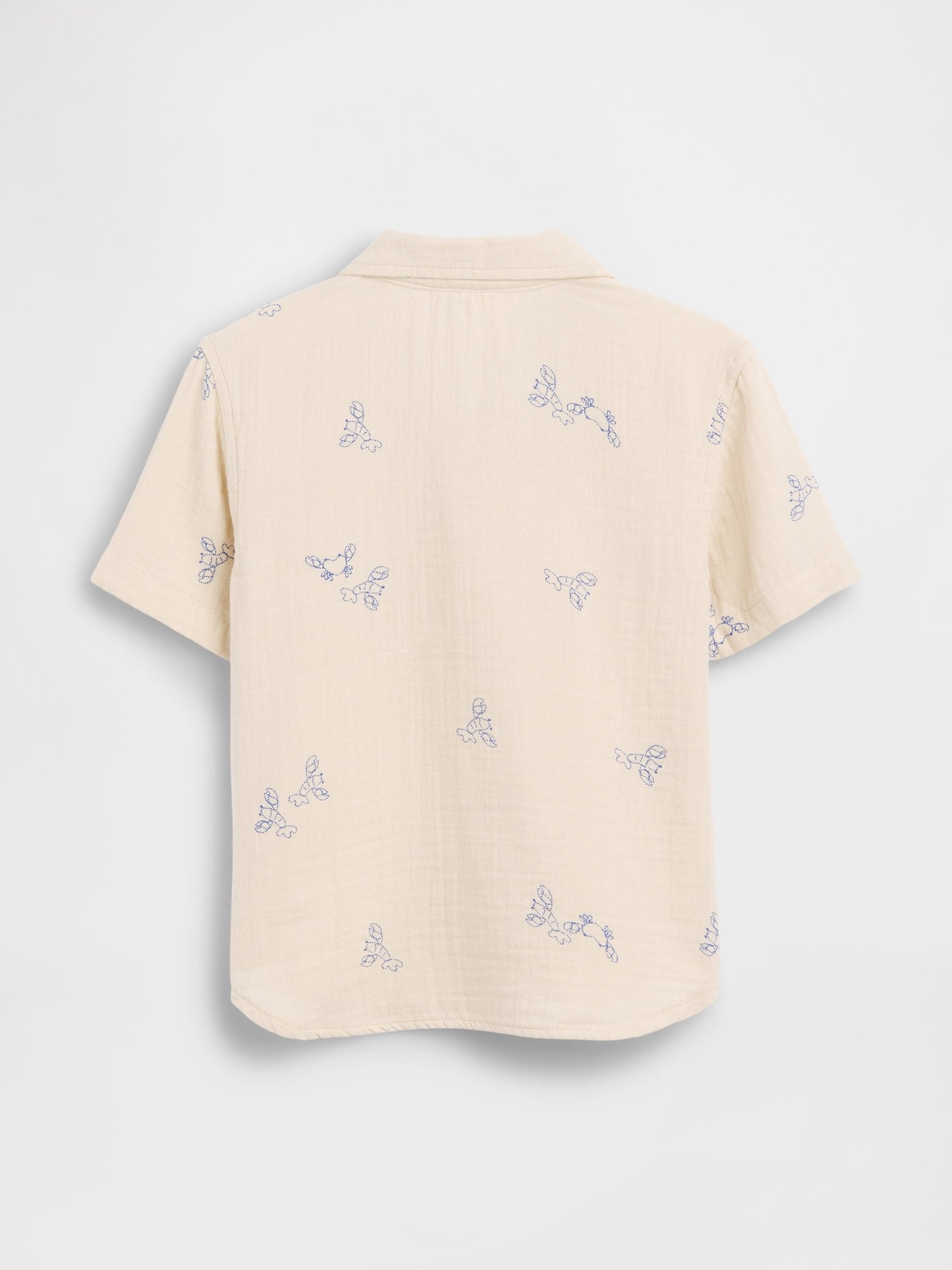 Bej Pamuk Gauze Baskılı Polo T-shirt