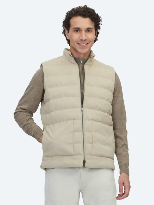 Bej Regular Fit Dik Yaka Casual Dokuma Spor Yelek