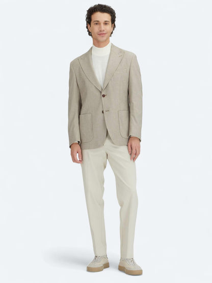 Kahverengi Kareli Modern Fit Ceket