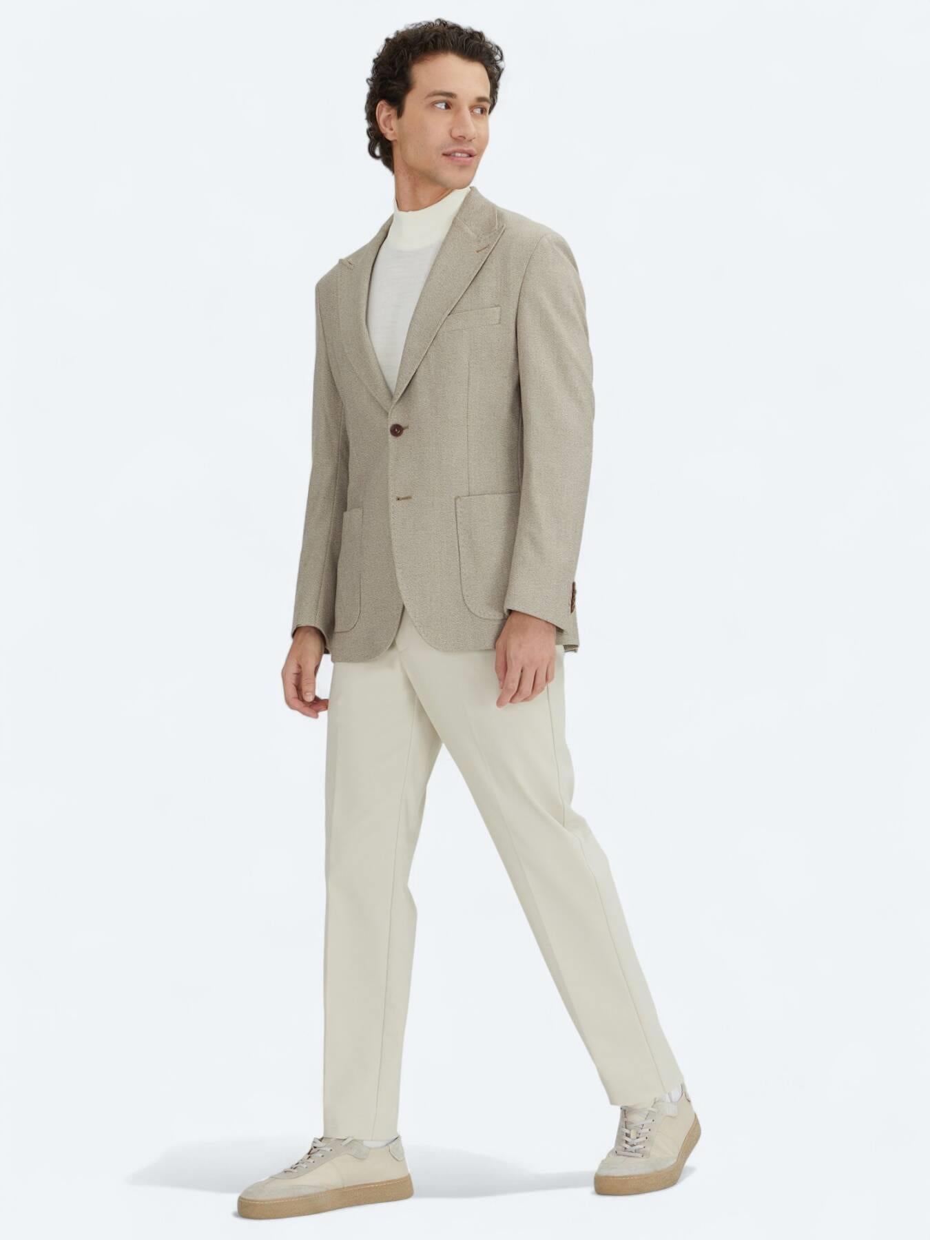 Kahverengi Kareli Modern Fit Ceket