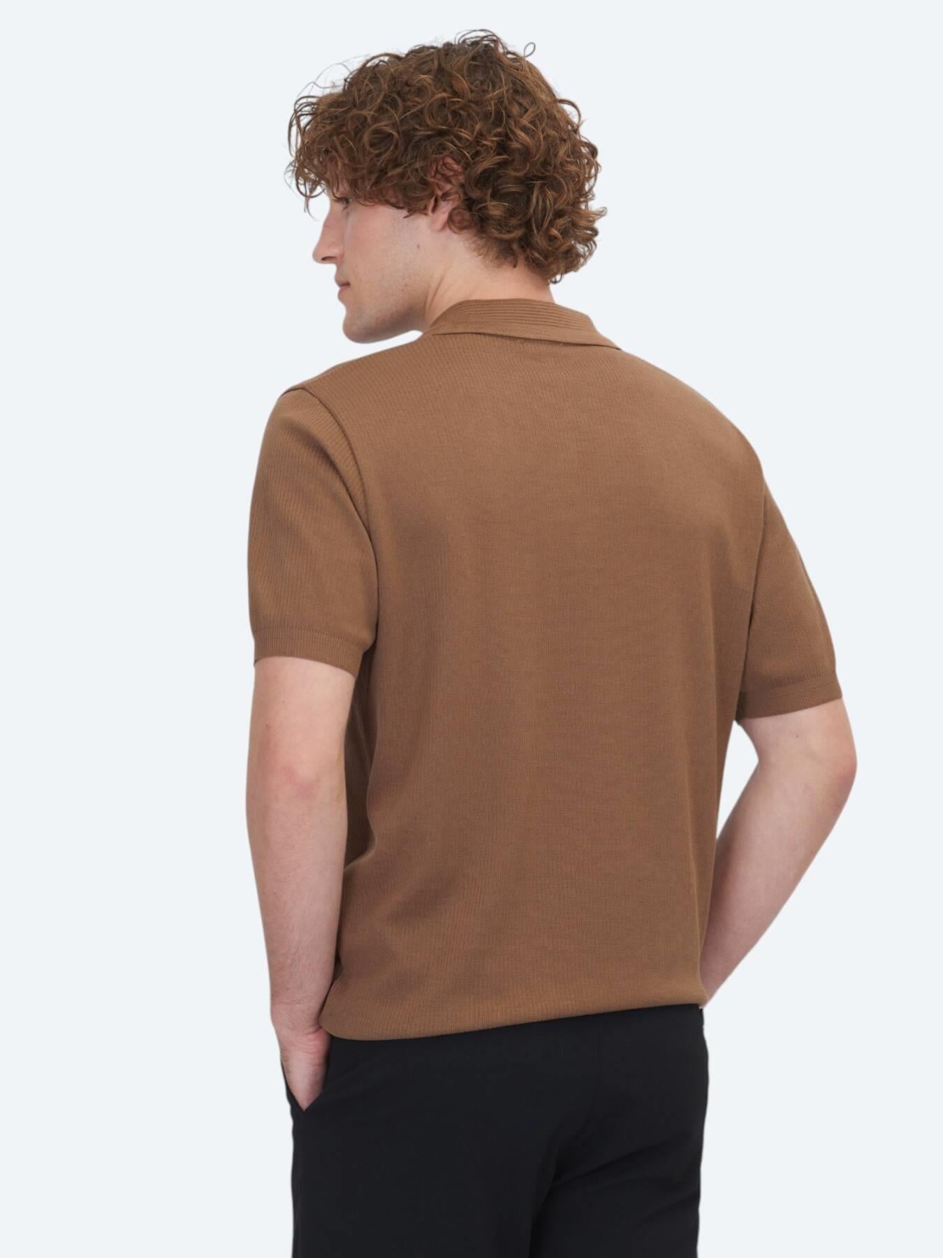 Kahverengi Çizgili %100 Pamuk T-shirt