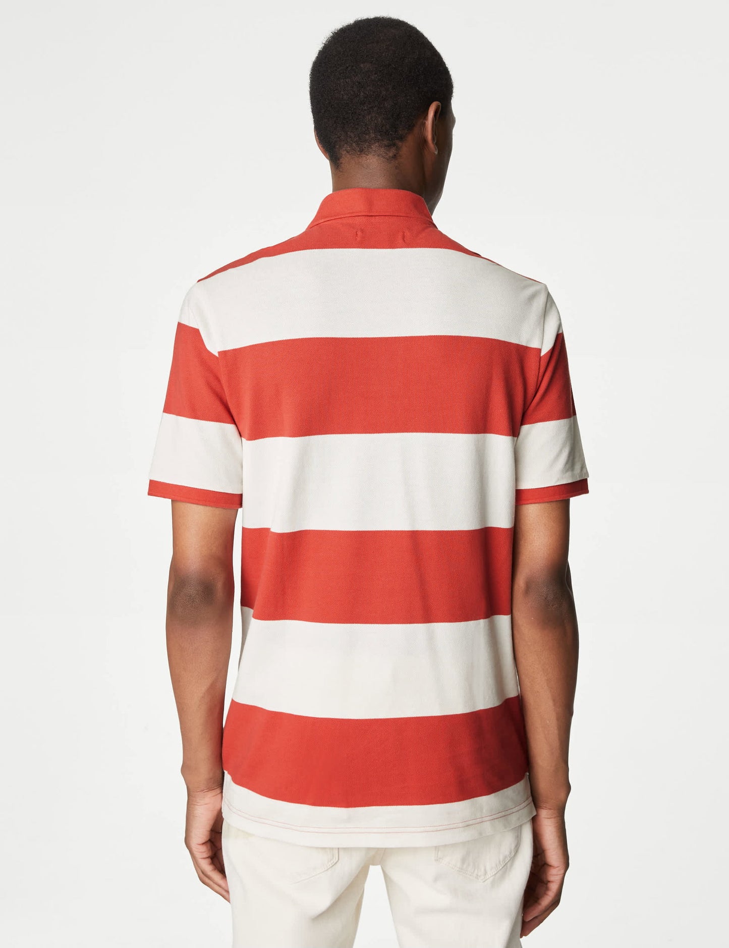 Saf Pamuklu Kısa Kollu Polo Yaka T-shirt