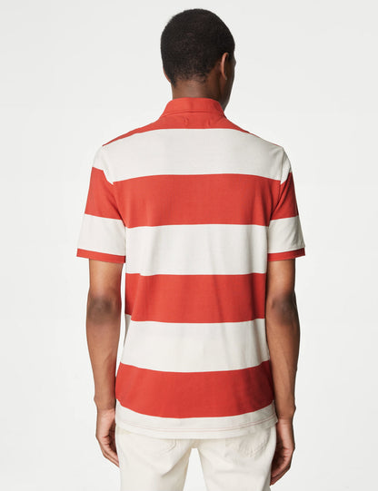 Saf Pamuklu Kısa Kollu Polo Yaka T-shirt