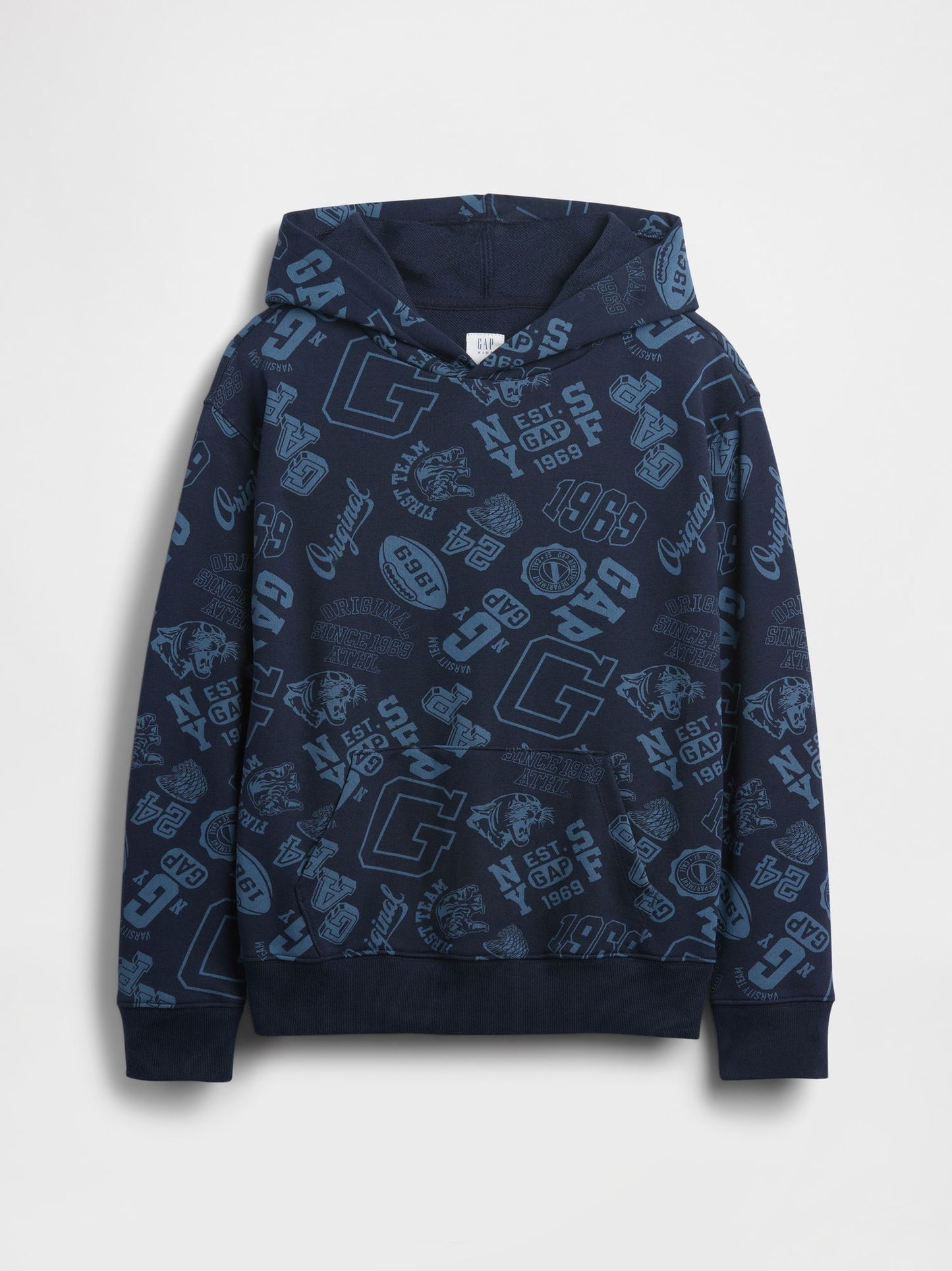Lacivert Relaxed Gap Baskılı Sweatshirt