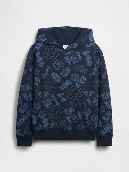 Lacivert Relaxed Gap Baskılı Sweatshirt