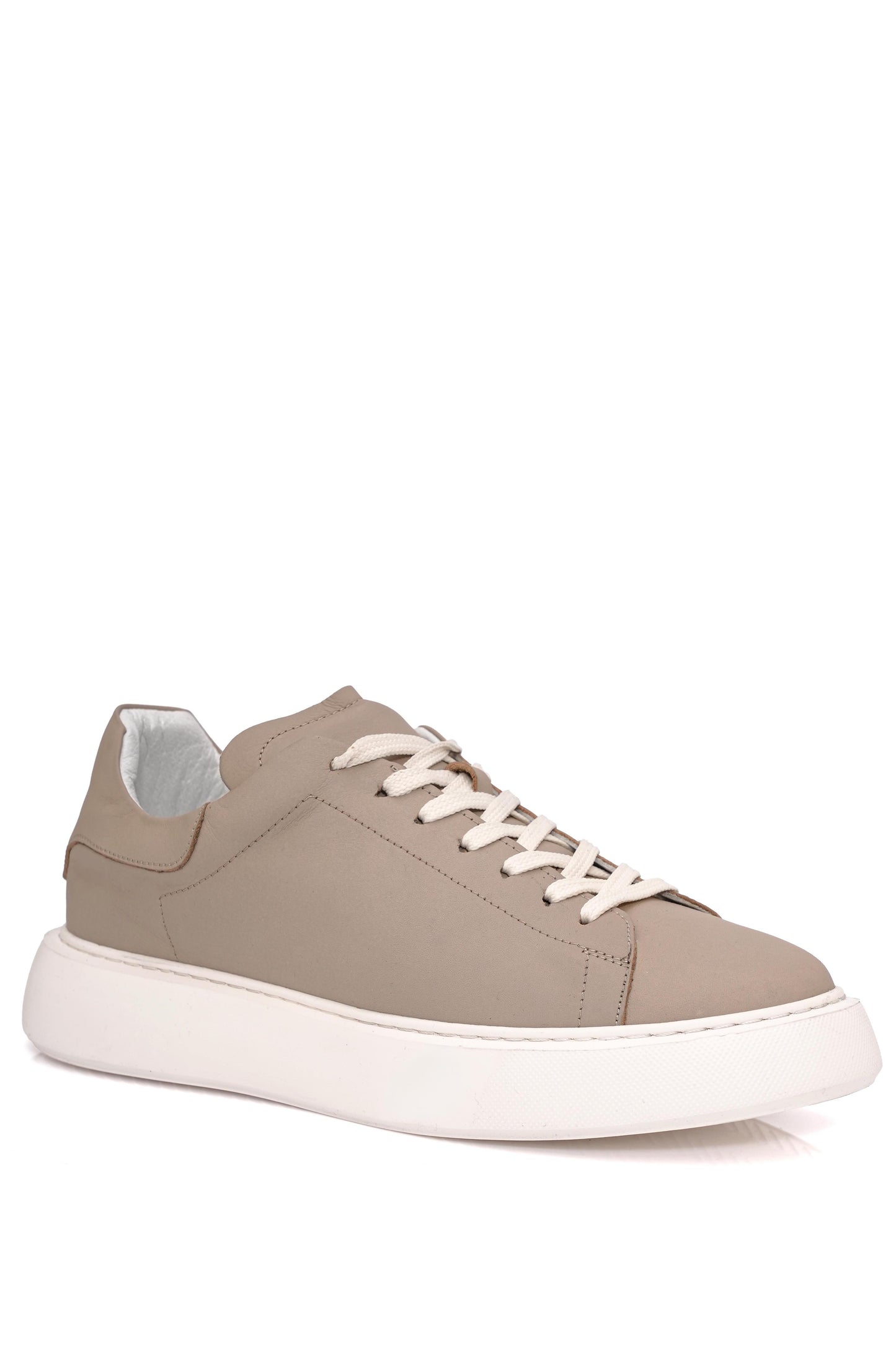 Bağcıklı Eva Taban Bej Deri Sneaker Ayakkabı 2025-3