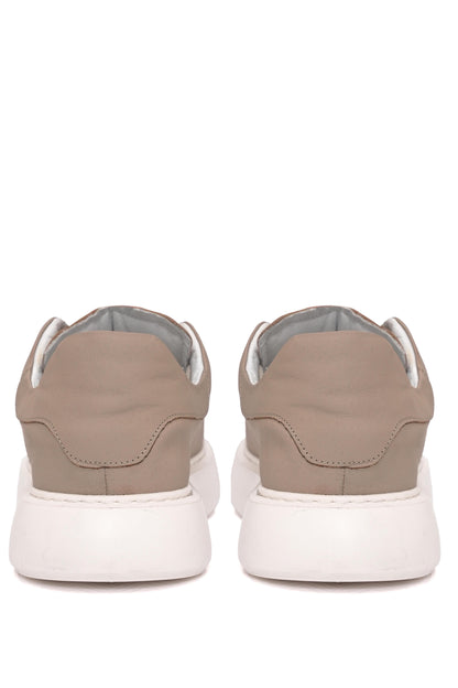 Bağcıklı Eva Taban Bej Deri Sneaker Ayakkabı 2025-3