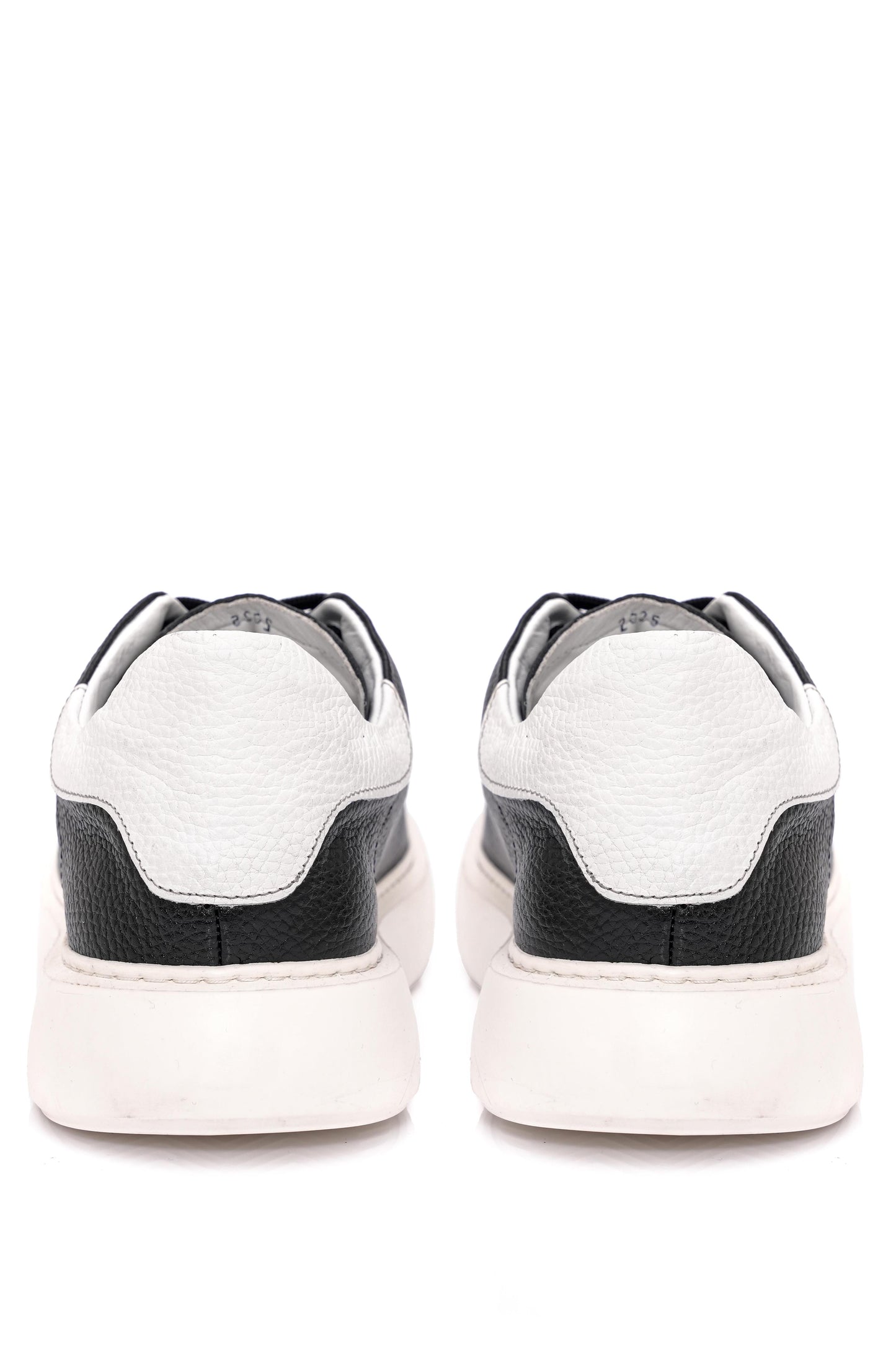 Bağcıklı Kalın Eva Taban Siyah Deri Sneaker Ayakkabı 2025-5