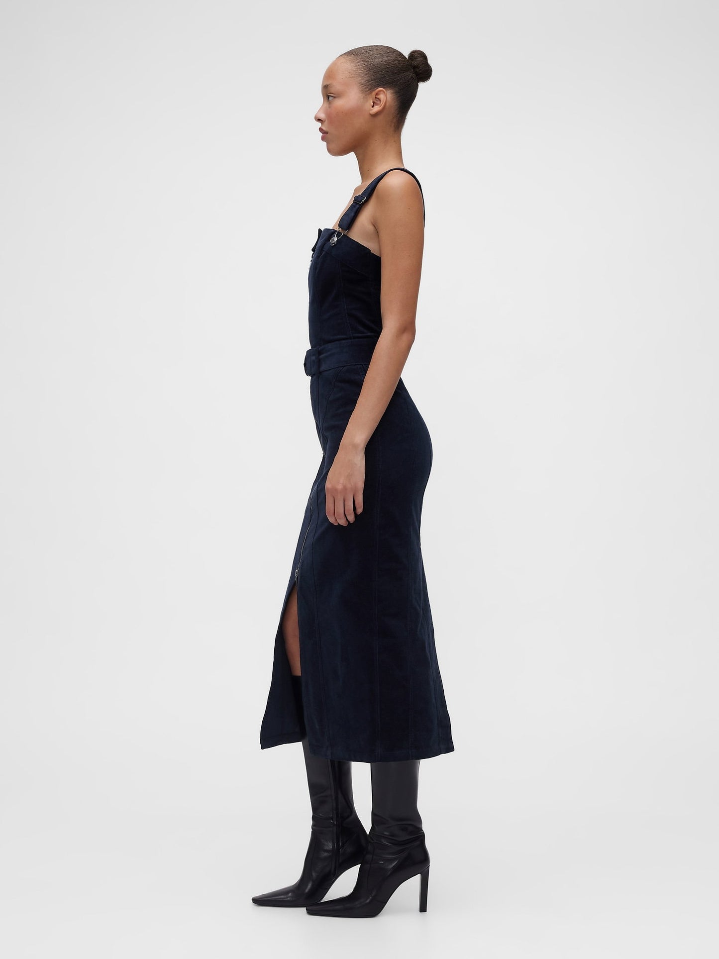 Lacivert Gapstudio Corduroy Belted Midi Elbise