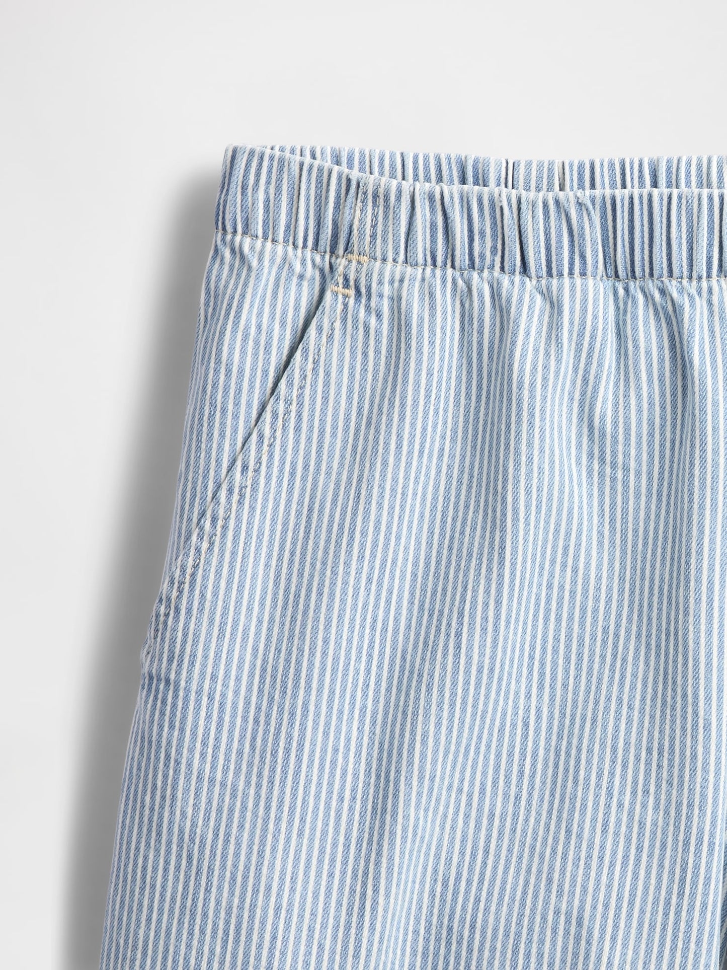 Açık Mavi Mid Rise Denim Boxer Şort
