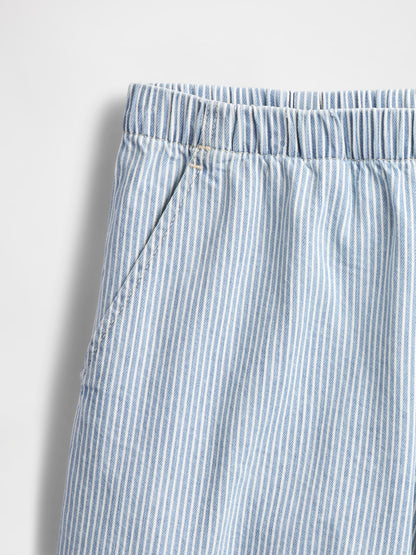 Açık Mavi Mid Rise Denim Boxer Şort