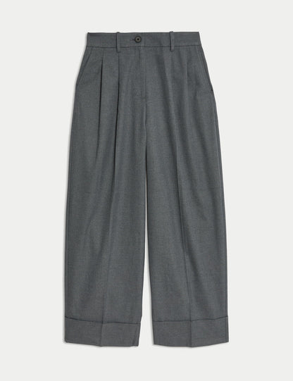 Yüksek Bel Geniş Paça Pantolon