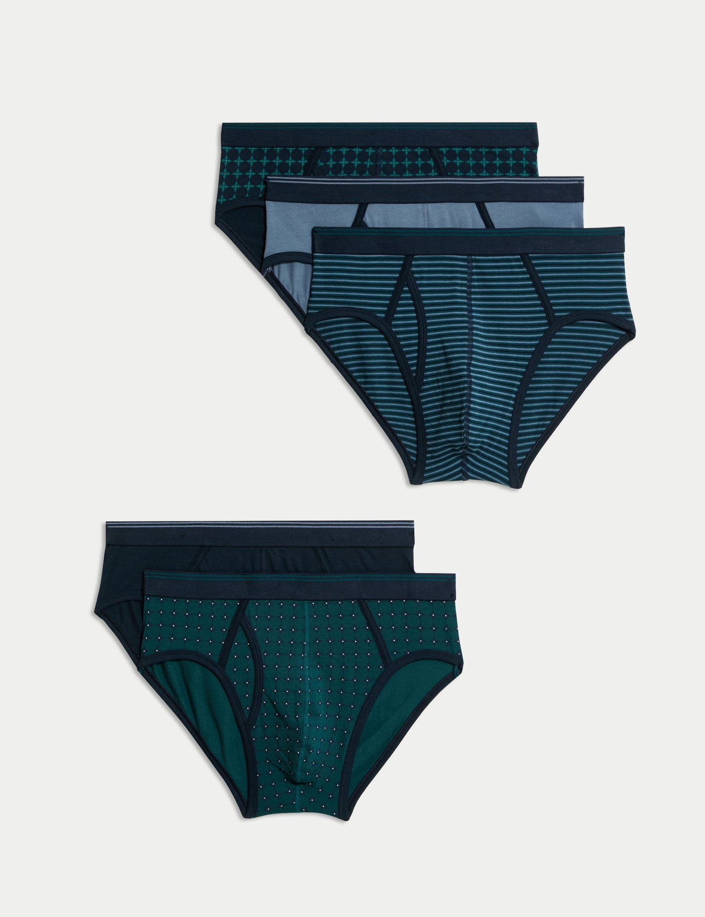 5'li Pamuklu Nefes Alabilir:trade_mark: Geometrik Desenli Briefs