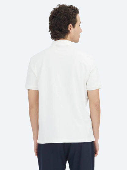 Ekru Düz Polo Yaka %100 Pamuk T-shirt