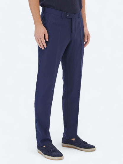 Saks Dokuma Fitted Fit Klasik Yün Karışımlı Pantolon
