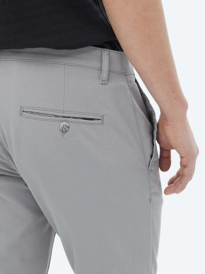 Gri Dokuma Slim Fit Casual Pantolon