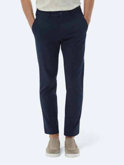 Lacivert Düz Dokuma Regular Fit Casual Pamuk Karışımlı Pantolon