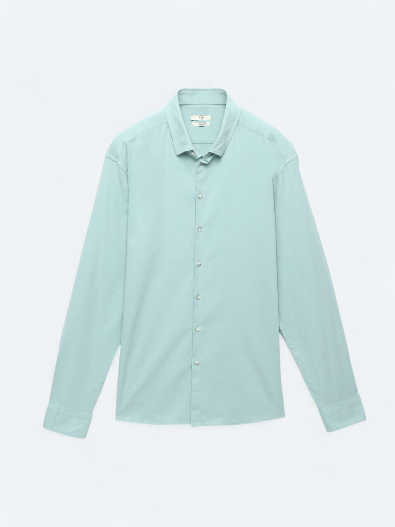 Mint Düz Regular Fit Uzun Dokuma Casual Pamuk Karışımlı Gömlek
