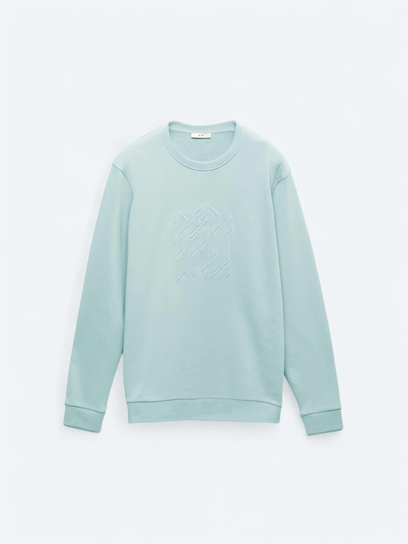 Mint Bisiklet Yaka Baskılı Sweatshırt