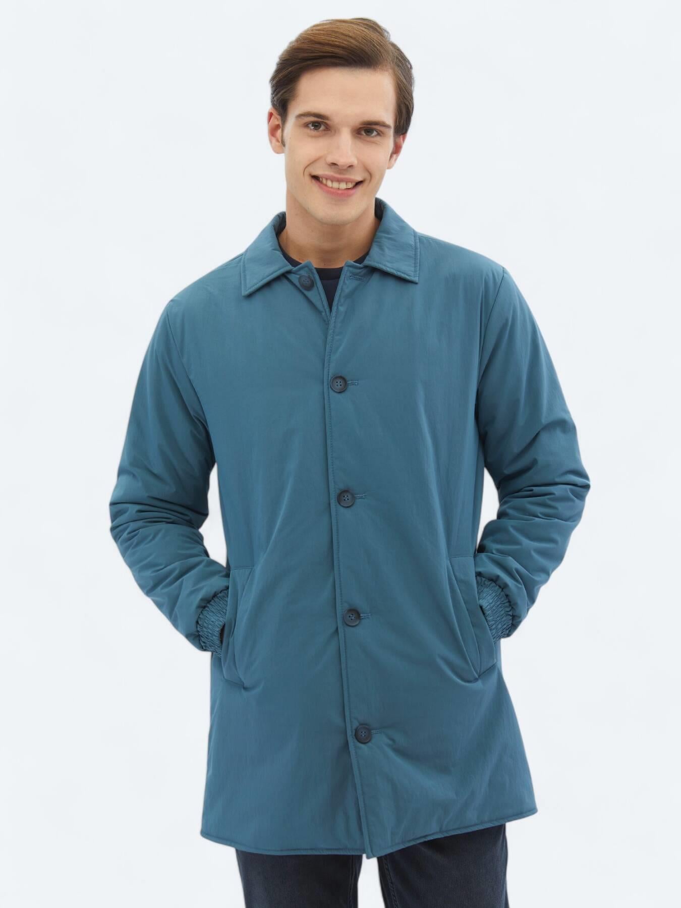 Mint Regular Fit Bebe Yaka Casual Dokuma Pardösü