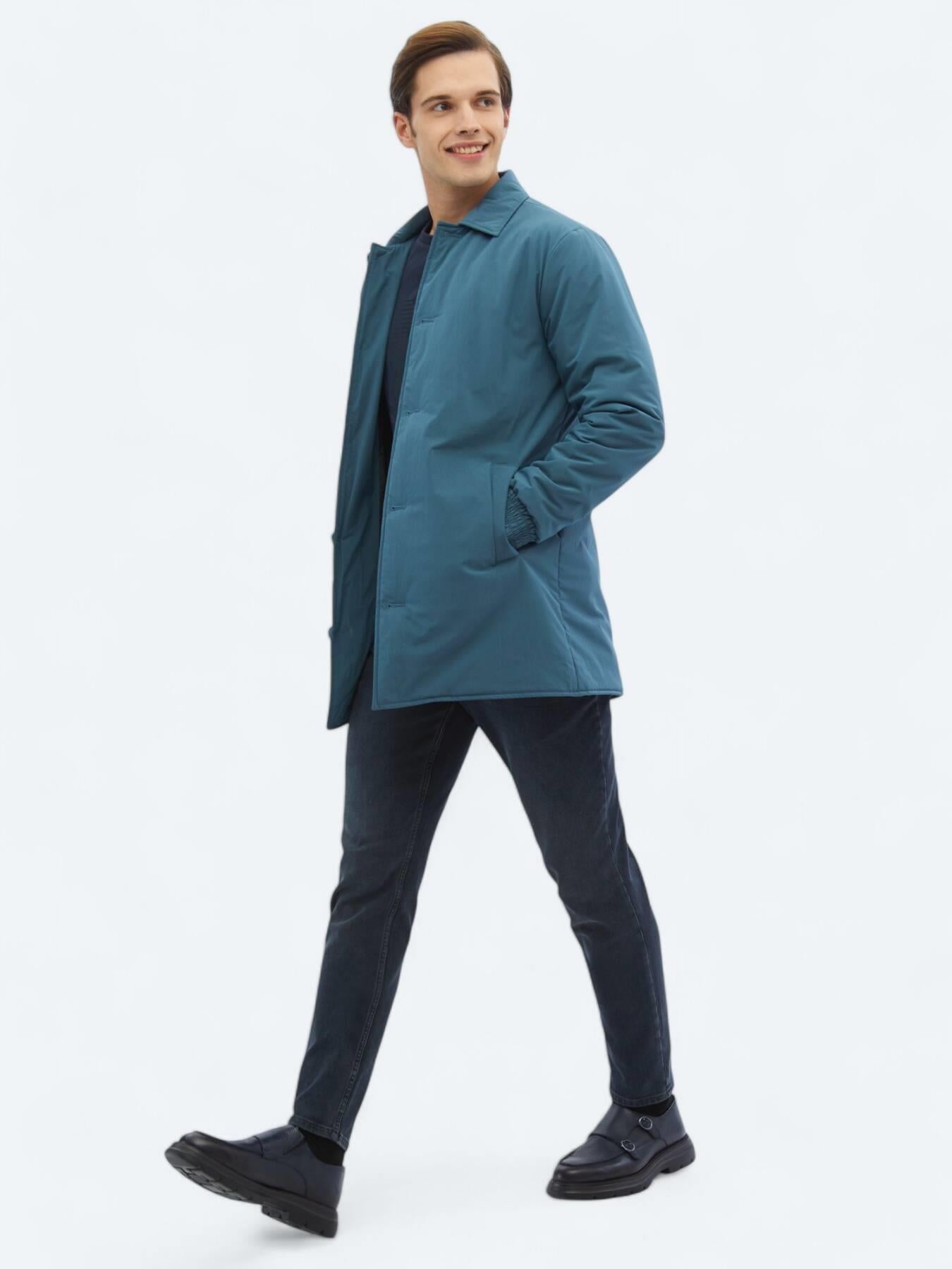 Mint Regular Fit Bebe Yaka Casual Dokuma Pardösü