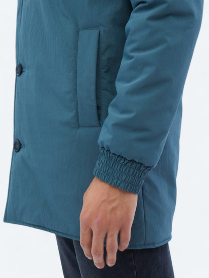 Mint Regular Fit Bebe Yaka Casual Dokuma Pardösü