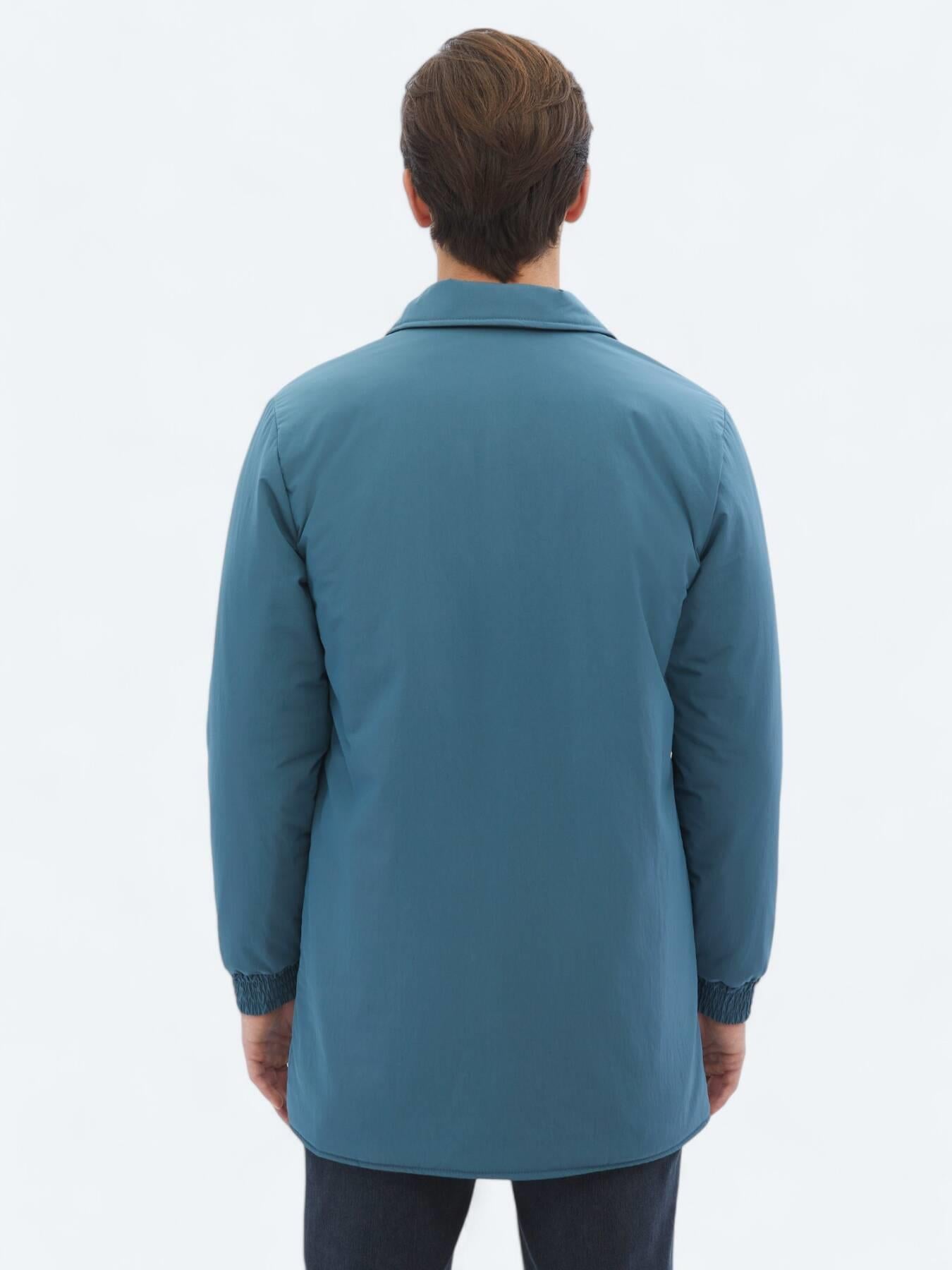 Mint Regular Fit Bebe Yaka Casual Dokuma Pardösü
