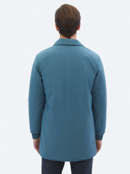 Mint Regular Fit Bebe Yaka Casual Dokuma Pardösü