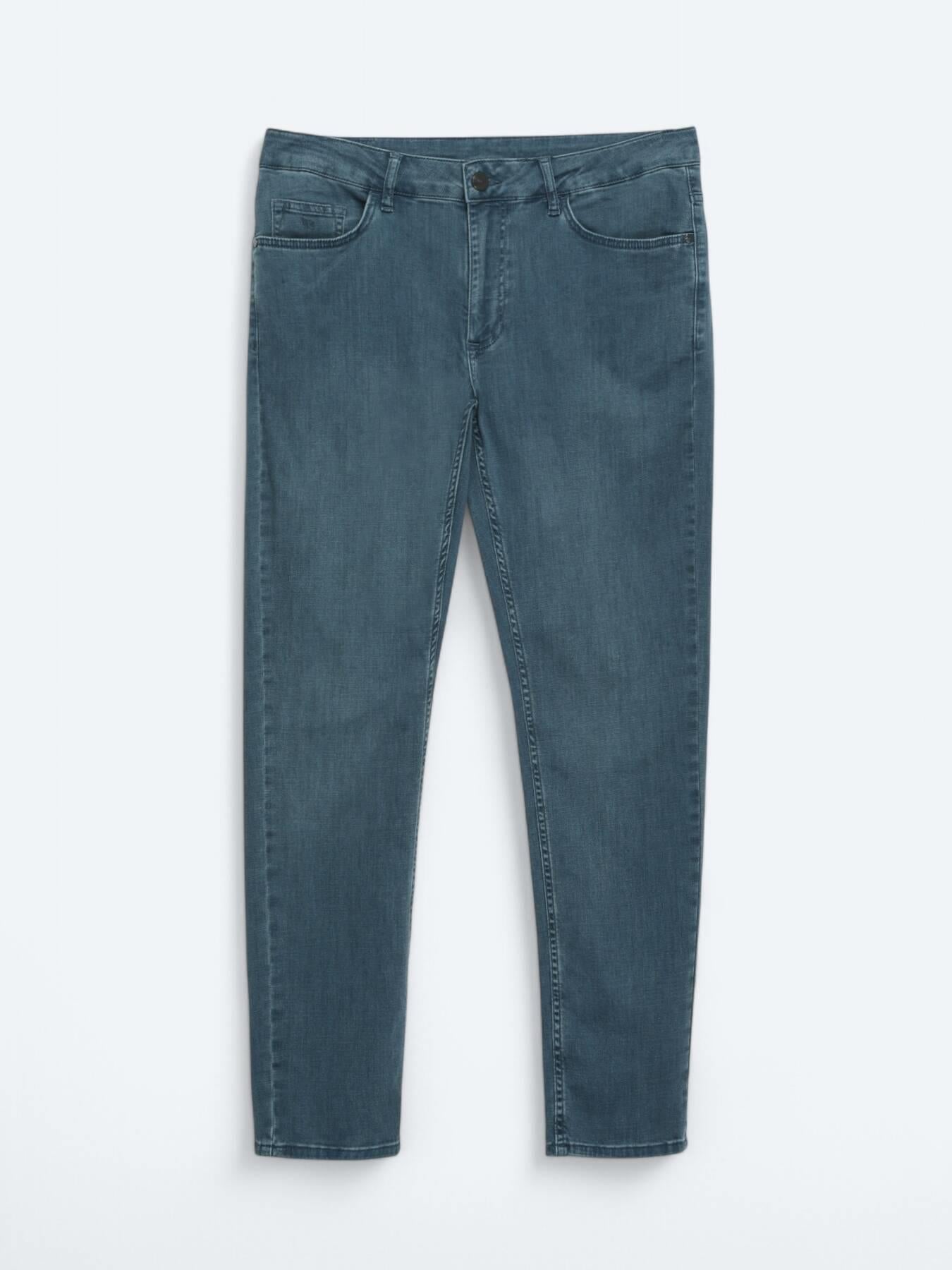 Koyu Petrol Slim Fit Denim Pamuk Karışımlı Pantolon